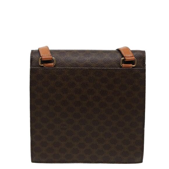 CELINE Macadam Canvas Shoulder Bag Pvc Leather Brown - Picture 3 of 13